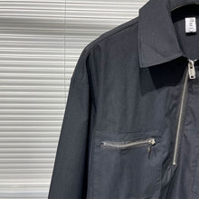 Load image into Gallery viewer, Multi-zipper Slit Patchwork Work Shirt
