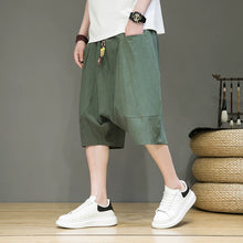 Load image into Gallery viewer, Linen Loose-fitting Low-rise Baggy Casual Shorts
