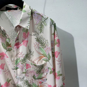 Retro Print Loose Non-iron Drape Shirt