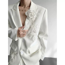Load image into Gallery viewer, Embroidered 3D Floral Casual Blazer
