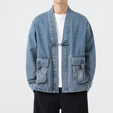 Load image into Gallery viewer, Denim Large Pocket Button Jacket
