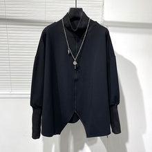 Load image into Gallery viewer, Loose Slit Stand Collar Sweatshirt
