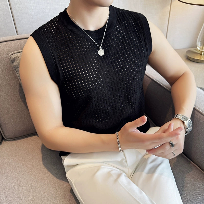Mesh Hollow Ice Silk Vest