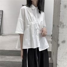 Load image into Gallery viewer, Japanese Style Irregular Pleated Loose T-shirt
