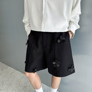 3D Embellished Casual Wide-leg Shorts