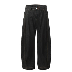 American Retro Casual Scimitar Wide-leg Jeans