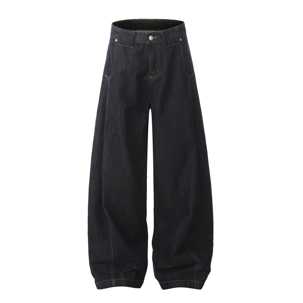 American Retro Casual Scimitar Wide-leg Jeans