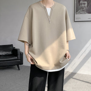 Fake Two-piece V-neck T-shirt