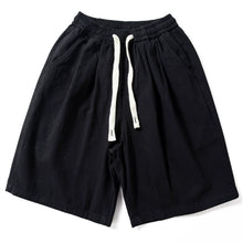 Load image into Gallery viewer, Cotton Elastic Drawstring Straight Loose Casual Shorts
