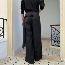 Load image into Gallery viewer, Waist tie Fake Two-piece Casual Straight Trousers
