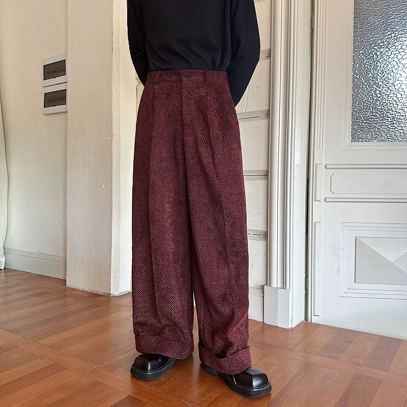 Twill Corduroy Wide-Leg Pants