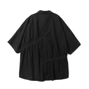 Japanese Style Irregular Pleated Loose T-shirt