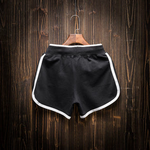 Cotton Contrast Color Loose Thin Casual Shorts