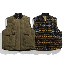 Load image into Gallery viewer, Japanese Reversible Loose Padded Warm Workwear Vest
