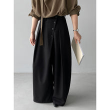Load image into Gallery viewer, Women's Asymmetrical Slanted Button Curved Wide-leg Trousers

