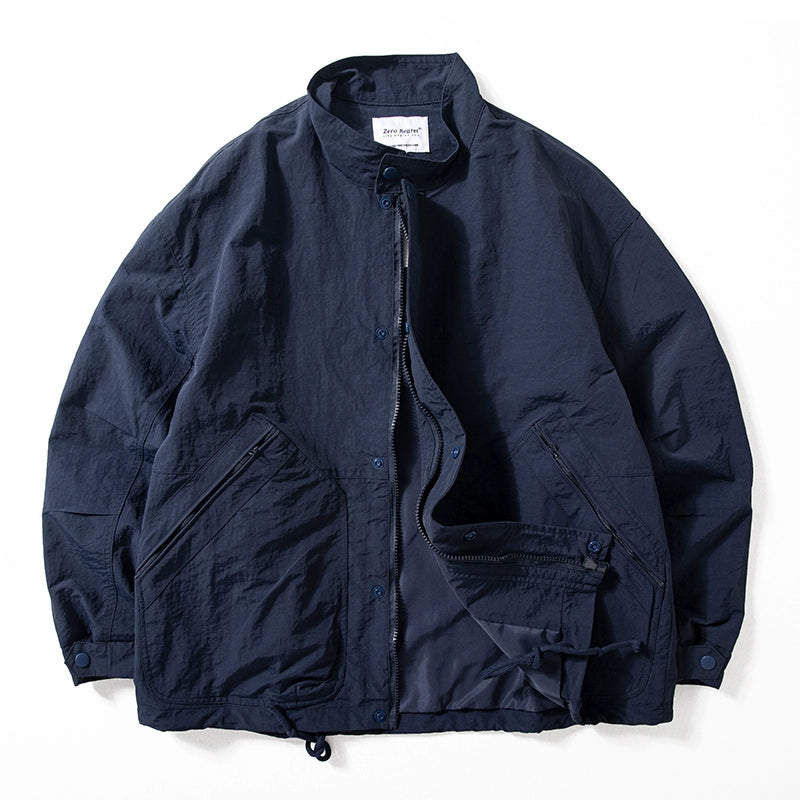 Workwear Loose Windproof Stand Collar Jacket