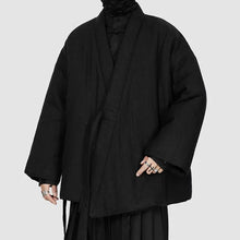 Load image into Gallery viewer, Zen-inspired Diagonal-front Tie Cotton Coat
