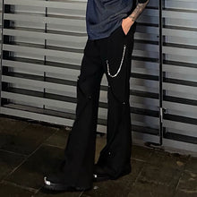 Load image into Gallery viewer, American Heavy-duty Metal Chain Bootcut Pants

