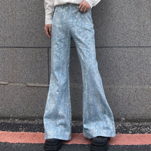 Load image into Gallery viewer, Sequined Distressed Washed Casual Flared Pants

