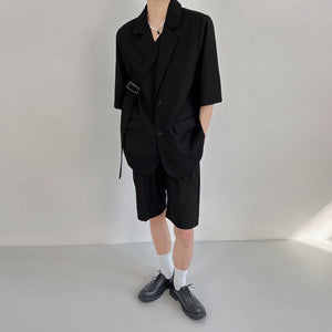 Summer Loose Suit Jacket Thin Casual Shorts Two-piece Set
