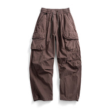 Load image into Gallery viewer, Japanese Loose Multi-pocket Straight-leg Cuffed Cargo Pants
