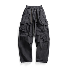 Load image into Gallery viewer, Japanese Loose Multi-pocket Straight-leg Cuffed Cargo Pants
