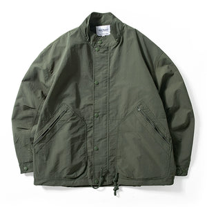 Workwear Loose Windproof Stand Collar Jacket
