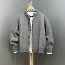 Load image into Gallery viewer, Casual Patchwork Fake Two-piece Knitted Cardigan
