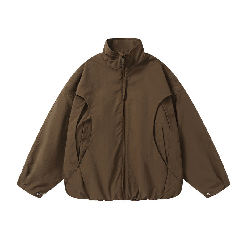 Retro Loose-fitting Thick Stand-up Collar Jacket