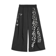 Load image into Gallery viewer, Women's Floral Scarf Detail Elastic-waist Wide-leg Pants
