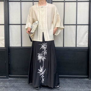 Summer Square Collar Mid-Sleeve Hanfu Shirt