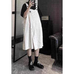 Solid Color Loose Casual Wide-leg Overalls