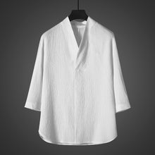 Load image into Gallery viewer, Vintage Ice Silk Loose Zen Clothes Half Sleeve T-shirt
