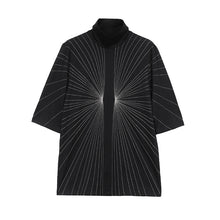 Load image into Gallery viewer, Ray Embroidery Loose Stand Collar Casual T-shirt
