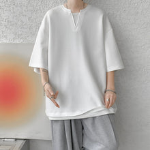 Load image into Gallery viewer, Fake Two-piece V-neck T-shirt
