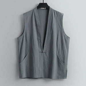 Sleeveless Button Vest