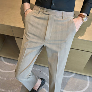British Plaid Slim-fit Casual Trousers