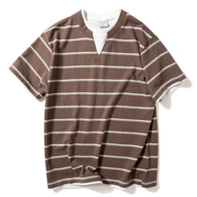 Load image into Gallery viewer, Loose-fitting Casual Two-piece Color-blocked Striped T-shirt
