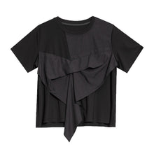 Load image into Gallery viewer, Women's Faux Two-piece Patchwork Loose T-shirt

