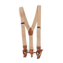 Load image into Gallery viewer, Adjustable Detachable Y Back Leather Suspenders Braces
