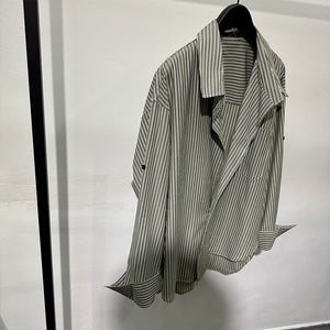 Striped Irregular Lapel Shirt