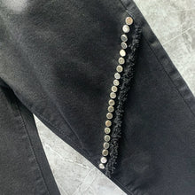 Load image into Gallery viewer, Rivet Zipper Black Denim Slim Fit Pencil Pants
