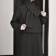 Load image into Gallery viewer, Textured Loose-fitting Casual Striped Cotton Coat
