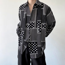 Load image into Gallery viewer, Black Polka Dot Lapel Shirt
