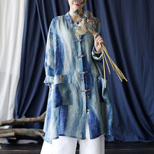 Load image into Gallery viewer, Vintage Ramie Loose Ethnic Shirt Mid-Length Jacket
