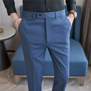 Casual Slim-fit Striped Trousers