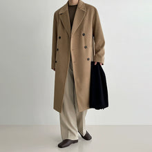 Load image into Gallery viewer, Woolen Mid-length Loose Windbreaker Coat
