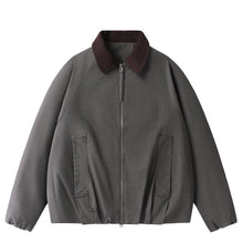 Load image into Gallery viewer, Retro Corduroy Collar Patchwork Loose Jacket
