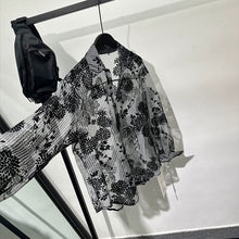 Load image into Gallery viewer, Retro Hollow Print Loose Casual Shirt
