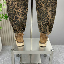 Load image into Gallery viewer, Leopard Print Jacquard Loose Straight Leg Casual Pants
